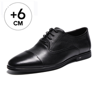 Chaussures Oxford pour hommes à talon invisible de 6 cm, vente en gros directe usine, fournisseur transfrontalier, marque privée