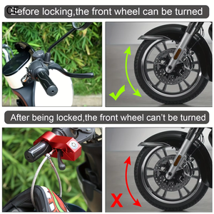 Antivol de guidon de moto en alliage d'aluminium robuste avec câble pour scooters, vélos et motos - Product Image 3