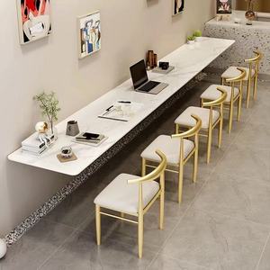 Mesa de Estilo Minimalista Comercial, Suspendida, de Tablero de Roca, Larga y Estrecha, para Hotel, Restaurante, Tienda de Té con Leche, Club, Vestíbulo, etc. - Product Image 5
