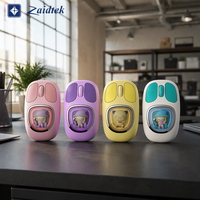 Souris USB sans fil mini personnalisée à motif de dessin animé mignon, double mode, rétroéclairage LED, très vendue pour ordinateur portable