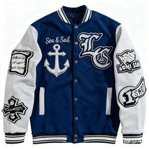 2026 OEM Factory Direct Wholesale Customised <b>Men's</b> Winter Bomber <b>Jacket</b> Stand Eco-Friendly Windproof Embroidered <b>Velvet</b> Patches - Product Image 1