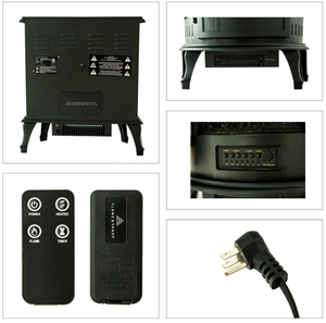 <span class=keywords><strong>Chimenea</strong></span> <span class=keywords><strong>Eléctrica</strong></span> Interior Independiente de Acero, Tradicional, con Frente Curvo, Estufa <span class=keywords><strong>Panorámica</strong></span>, Calentador Portátil Sin Control Remoto - Product Image 5