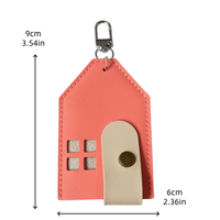 Porte-clés élégant en cuir PU en forme de maison, porte-cartes, breloque de sac, mini porte-photo, pendentif de sac à main, joli porte-clés de voiture, cadeau