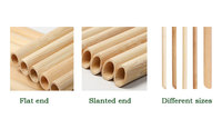 Pailles en bambou biodégradables et compostables ECOLIFE pour les fêtes et le camping, pailles à boisson jetables