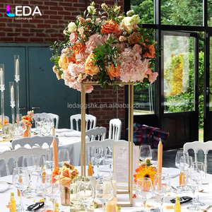 LEDA Luxury High Quality Events Decor Gold Flower <b>Stand</b> Stainless Steel Square Metal <b>Backdrop</b> for Wedding - Product Image 1