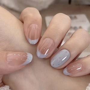 Pegatinas <span class=keywords><strong>de</strong></span> <span class=keywords><strong>Uñas</strong></span> con Diseño <span class=keywords><strong>de</strong></span> Puntos Degradados en Azul Lechoso, Elegantes y <span class=keywords><strong>Veraniegas</strong></span>, Desmontables y Usables, 30 Piezas - Product Image 1
