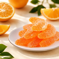 Bonbons gélifiés orange 5g très populaires, saveur fruitée, enrobés, décoratifs, sucrés et acidulés, en vrac