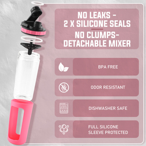 Vente en gros de <span class=keywords><strong>shaker</strong></span> à protéines en <span class=keywords><strong>verre</strong></span> de 26 oz avec manchon en silicone, bouteille <span class=keywords><strong>shaker</strong></span> en <span class=keywords><strong>verre</strong></span> sans bruit pour mélanges protéinés - Product Image 2