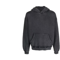 Sweat-shirt à capuche décontracté pour homme, 100 % coton, coupe oversize, épaules tombantes, effet délavé, 460g, vente en gros