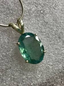 Colgante de Aguamarina de moda, 92,5 plata de ley de diseñador de piedra preciosa, increíble verde azul facetado para bodas y fiestas - Product Image 5