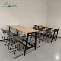 Assemblage facile de couleurs personnalisables d'atelier de ferme de jambes en métal supérieures en bois de Table de barre élevée commerciale