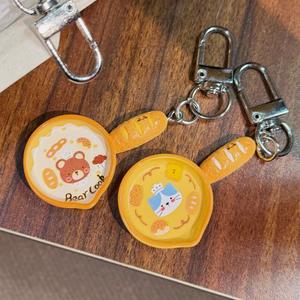 Pendentif de luxe en plastique en forme de poêle à frire pour la création de bijoux DIY, porte-clés créatif en forme d'animal ou de pain, accessoire esthétique pour sac, vente en gros - Product Image 2