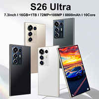 Téléphone portable débloqué double SIM en gros S26 Ultra 7,3 pouces Deca Core 1 To de stockage 16 Go de RAM Smartphone 5G pour le jeu et l'utilisation professionnelle