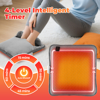 Coussin chauffant électrique pour les pieds, chauffe-pieds doux en peluche, tapis chauffant pour les pieds à domicile avec 4 niveaux de chaleur