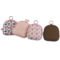 Pochette personnalisée en néoprène pour pickleball, mini porte-monnaie pour femme, trousse à maquillage pour écouteurs avec porte-clés métallique détachable