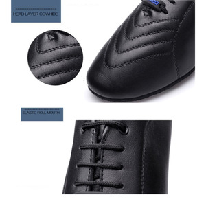 Zapatos <span class=keywords><strong>de</strong></span> <span class=keywords><strong>baile</strong></span> latino <span class=keywords><strong>de</strong></span> tacón bajo para hombre, zapatos <span class=keywords><strong>de</strong></span> entrenamiento <span class=keywords><strong>de</strong></span> <span class=keywords><strong>baile</strong></span> moderno <span class=keywords><strong>de</strong></span> piel <span class=keywords><strong>de</strong></span> vaca auténtica con tacón <span class=keywords><strong>de</strong></span> 4,5 cm, talla europea 39-45 - Product Image 4