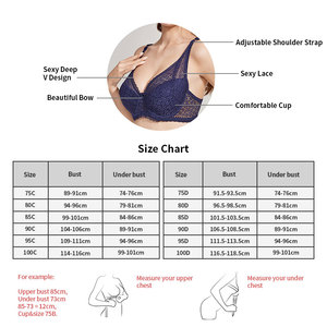 OEM respirant Push up froncé à armatures CD bonnet mince gros seins soutien-gorge dentelle gros seins dentelle grande taille sous-vêtements sexy - Product Image 6