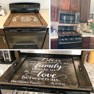 Placa de fideos rústica para cocina, cocina de granja, decoración de estufa de Gas y eléctrica, cubiertas superiores de estufa de madera - Product Image 6