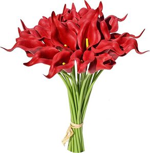 Fleurs Blanches Artificielles Arums pour Décoration Maison Cuisine Mariage, Toucher Réel, <span class=keywords><strong>Bouquet</strong></span> <span class=keywords><strong>de</strong></span> Mariée - Product Image 5
