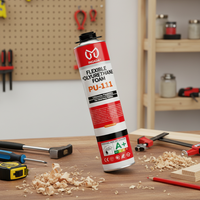 INGADA PU-111 Mousse polyuréthane adhésive en spray flexible pour le travail du bois, les fenêtres, les portes, le remplissage et l'étanchéité 300ML/750 ML