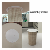 Table à manger ronde minimaliste haut de gamme en marbre travertin naturel personnalisé, écologique, 6 places, meubles de salle à manger en pierre