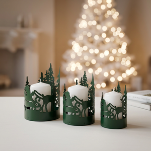Últimos modelos en oferta: Portavelas votivas de metal con diseño navideño 2026 para decoración del hogar - Product Image 3