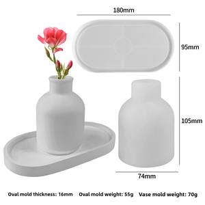 قالب سيليكون لصنع مزهرية من الجبس، صينية ديكور للطاولة من الراتنج اللاصق، وأدوات طحن وتشكيل عجينة الكيك والجبس، الأكثر مبيعاً - Product Image 6