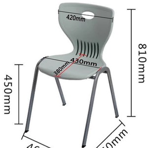 Silla de aprendizaje para niños, silla escolar de plástico verde con patas de metal, silla de escritorio para estudiantes de 3 a 18 años - Product Image 3