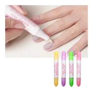 Caneta de limpeza de bordas de unhas com 3 pontas mutáveis, caneta removedora de esmalte e corretor de unhas, ferramentas de 4 cores para Nail Art