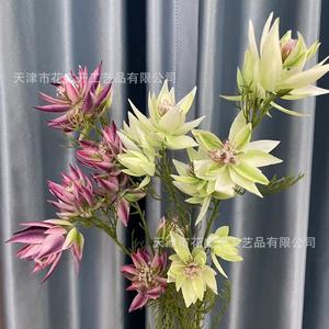 Bouquet de fleurs artificielles en soie, haute simulation, pour mariage et décoration intérieure, violet foncé, vert herbe, rose, réutilisable - Product Image 1