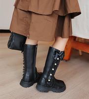 Chaussures pour enfants : Nouvelles bottes longues pour filles, style princesse, pour l'automne, idéales pour les banquets