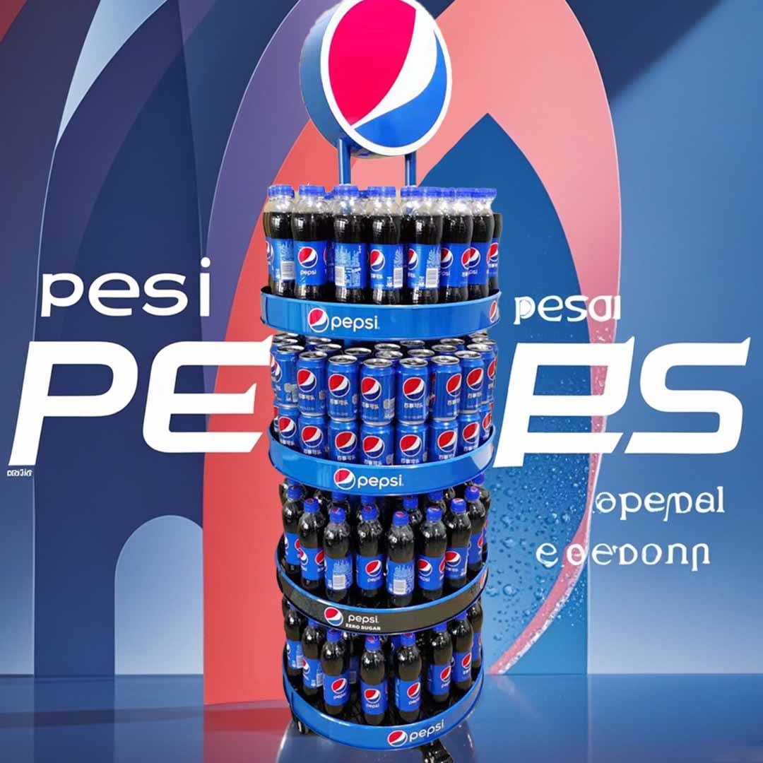 Customized Double-Sided Beverage Juice Display Stands Supermarket Rack — view 3