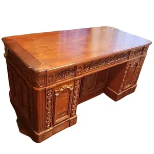 Yeni klasik antika katı ahşap tasarım kraliyet lüks başkan bilgisayar bürosu patron masası konsol masa oturma odası için