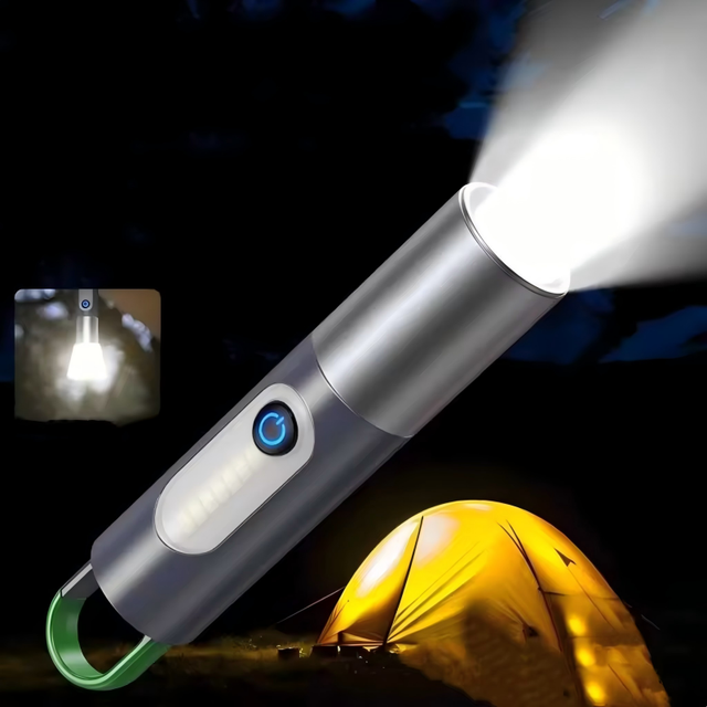 Hot Sale 1000 Lumens P50 LED Tactical Flashlight 15W High Power Rechargeable Torch Light White Laser Keychain Light for Camping