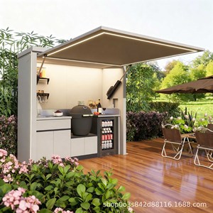 Module de cuisine extérieure avec auvent en alliage d'aluminium, design moderne, portable, pour usage en cour - Product Image 3