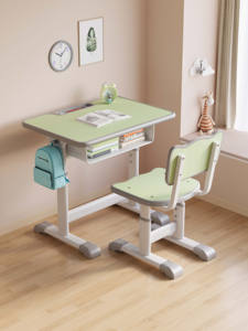 Mesas y sillas de estudio de aula de altura ajustable, juego de muebles escolares para estudio en casa y artículos de papelería para escuelas - Product Image 2
