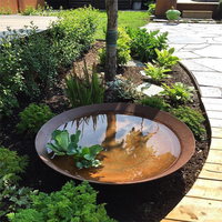 Dekorativer Corten-Stahl-Feuerloch-Poolbrunnen Wasserfall-Feuernapf-Wasser-Outdoor-Pool für Schwimmbad