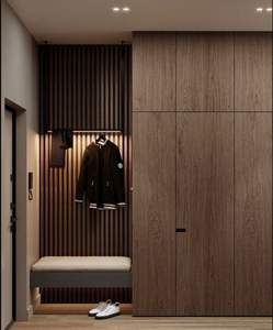 פורניר עץ עמיד למים עיצוב שייקר עם לוח מחדש עדין ארון בגדים - Product Image 4