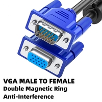 Usine en gros de haute qualité OEM 4 + 5 câble VGA 1.5m câble mâle à femelle ODM câble d'ordinateur VGA pour TV projecteur d'ordinateur
