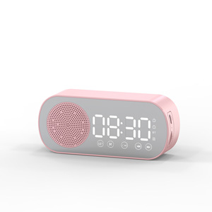 Wireless-compatible Speaker <b>Clock</b> Dual Alarm Support TF Card FM <b>Radio</b> Soundbar HIFI Music Box Soundbar - Product Image 1