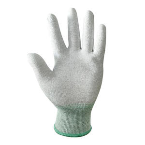 Guantes de Trabajo de Fibra de Carbono con Recubrimiento de PU, 13 Agujas, Antiestáticos, Grises, para Fábrica, Electrónica y Cuarto Limpio - Product Image 2