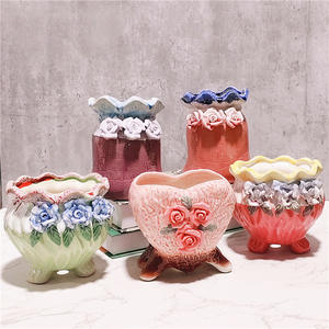 <span class=keywords><strong>2023</strong></span> Offre Spéciale nouveau pot de fleur fait à la main coréen <span class=keywords><strong>3D</strong></span> fleur en céramique plantes succulentes pots planteur - Product Image 5