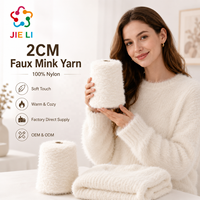 Fil fantaisie en fausse fourrure de vison 2CM, 100% nylon, à poils longs et duveteux, pour tricot de pulls d'hiver pour femmes, couleur personnalisée, fourniture directe usine
