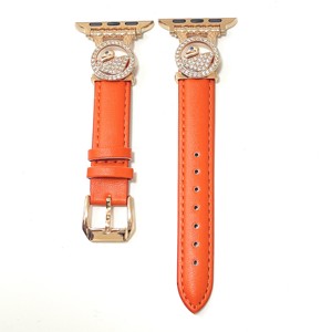 ชุดสายนาฬิกาประดับเพชรรูปหงส์สำหรับผู้หญิงสายหนังแท้สำหรับแอปเปิลวอทช์ขนาด40/42/44/49มม. สายนาฬิกาแฟชั่นแบบบางสำหรับผู้หญิง - Product Image 4