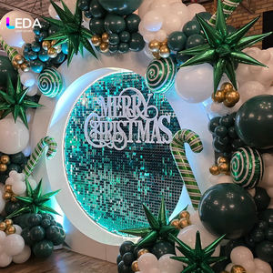 LEDA Custom <b>Wedding</b> Circular <b>Arch</b> With Light Stage Backdrop Flower Panel White Acrylic Backdrop For Events - Product Image 1