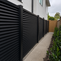 Clôture de jardin et balcon moderne en aluminium noir à lattes horizontales, style australien, pour l'intimité, écologique, résistante aux UV et durable