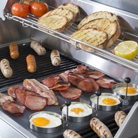 JOYEDA Table extérieure personnalisée noire sur unités mobiles, design tente, bar, barbecue, cuisine extérieure avec appareils australiens