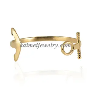 China Factory Price Fashion Bangle Screw Horseshoe Cuff Real 18K Gold Plated Jewelry