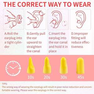 84 زوجًا من سدادات الأذن الإسفنجية الناعمة لتقليل الضوضاء أثناء النوم بقوة 32 ديسيبل مع وعاء - Product Image 4