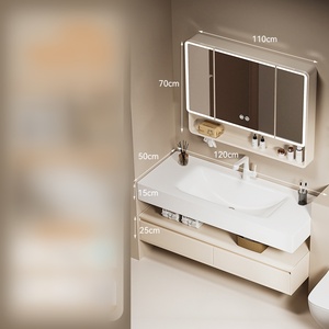 Mueble de Baño de Aluminio con Espejo LED, Estilo <span class=keywords><strong>Hotel</strong></span>, Mantenimiento Diario Sencillo, Gran Espacio de Almacenamiento - Product Image 1